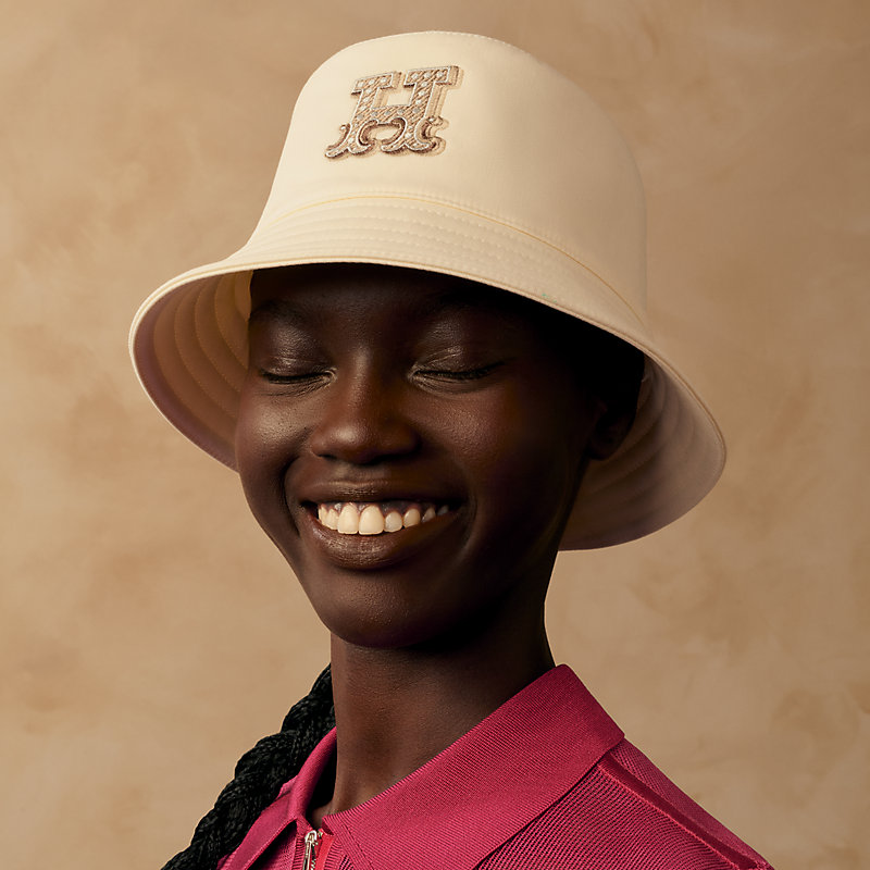 Harper H Electrique bucket hat - Green | Hermès Greece